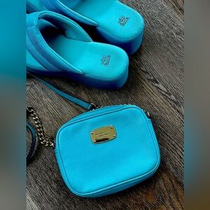 Uniquely beautiful MK mini crossbody bag. Turquoise